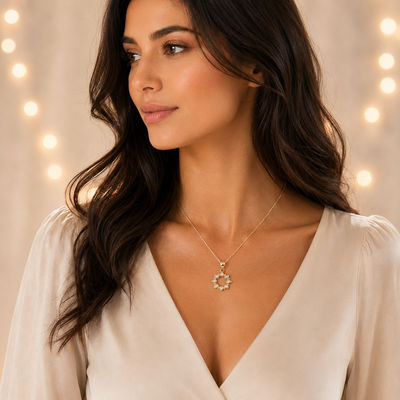 The Radiant Sunburst Halo Pendant